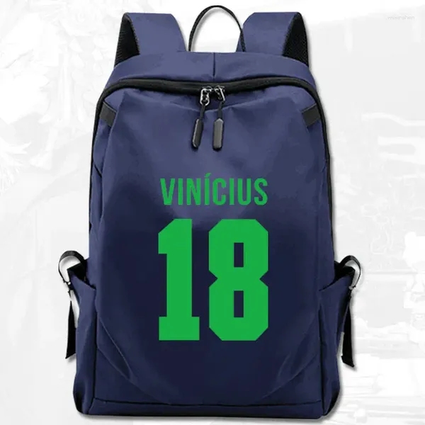 Sac à dos Vinicius junior brazil joueur de jour pack de day bleu gris gris football star rucksack scolaire sac d'ordinateur portable pack