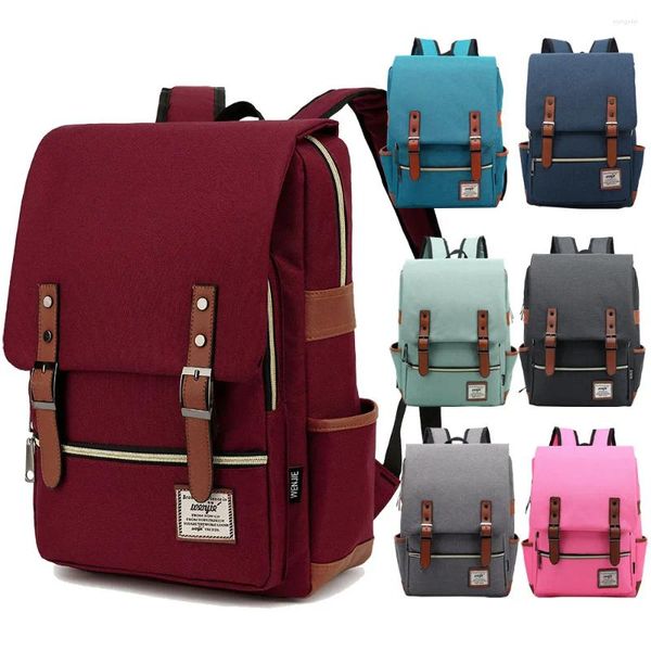 Sac à dos Vintage 16 pouces décontracté pour ordinateur portable femmes toile Oxford sacs imperméables hommes sac à dos adolescents étudiants cartable