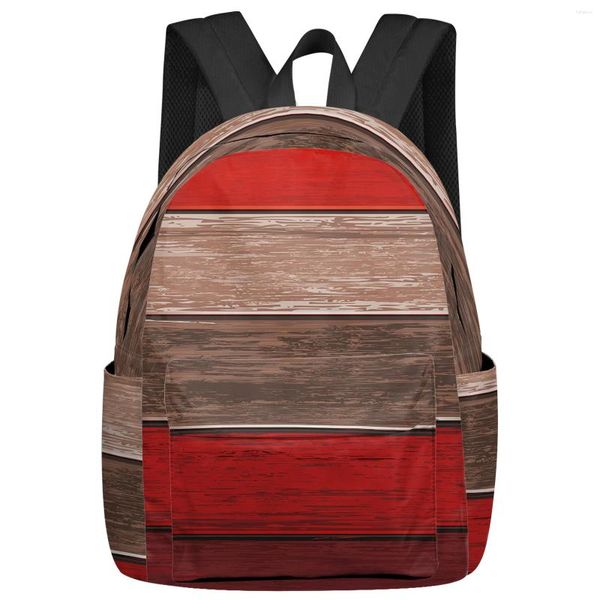 Mochila Vintage granja rojo grano de madera gradiente mujeres hombre Mochilas escuela impermeable para estudiantes niños niñas bolsas para ordenador portátil Mochilas