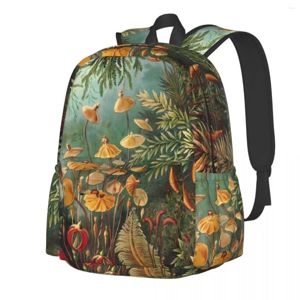 Sac à dos Vintage mousse plantes forêt imprimé unisexe Polyester extérieur sacs à dos Durable mode sacs d'école sac à dos