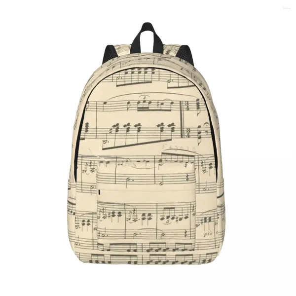 Mochila Vintage con notas musicales, moda urbana, mochilas de viaje para adolescentes, mochilas escolares transpirables, mochila de alta calidad, regalo de Navidad