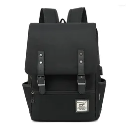 Sac à dos pour ordinateur portable de voyage vintage avec port de chargement USB pour femmes et hommes, convient à 16 pouces