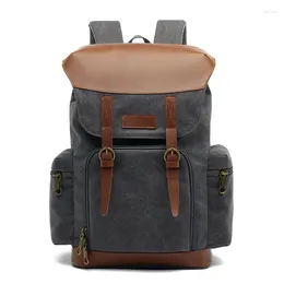 Backpack Vintage Travel Rucksack Canvas Leather For Men Computers Laptop Back Pack Duurzame school Knapsack Tote College Satchel