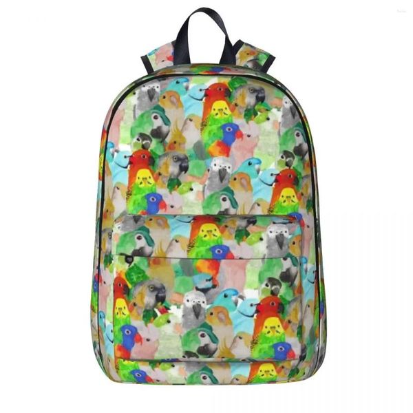 Mochila Acuarela Loros Niños Niñas Mochila Niños Mochila Escolar Dibujos Animados Niños Mochila Portátil Hombro