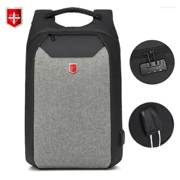 Sac à dos étanche à 15,6 pouces ordinateur portable voyage USB charge s mâle anti-voleur Tsa Lock School sac Mochila