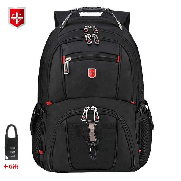 Mochila Mochila suiza impermeable para hombre, mochilas para ordenador portátil de 15,6/17 pulgadas, bolsas de viaje escolares, Mochila de negocios de gran capacidad, Mochila 231031