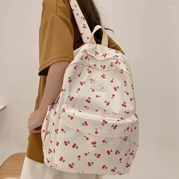 Sac à dos imperméable en nylon imprimement féminin kawaii sac de voyage grand sac école mignon pour les étudiants adolescentes du secondaire