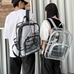 Sac à dos étanche Transparent sac d'école voir à travers les sacs à dos haute qualité grande capacité clair décontracté sauvage