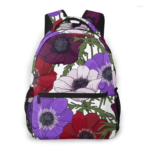 Mochila WHEREISART Tulip Flower Pattern Mujeres Casual Niños Diario Mujeres Adolescentes Mochila Vintage Cremallera Gota