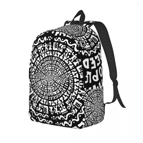 Mochila letra blanca abstractor mandala ciclismo mochilas niñas impresas personalizadas mochilas con estilo