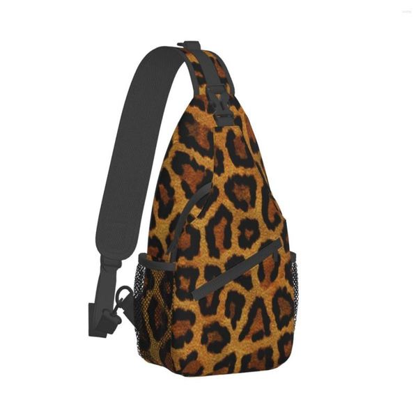 Sac à dos Animal sauvage, sacs à bandoulière imprimé léopard, sac de poitrine de loisirs pour femmes, téléphone moto fronde graphique quotidien petit