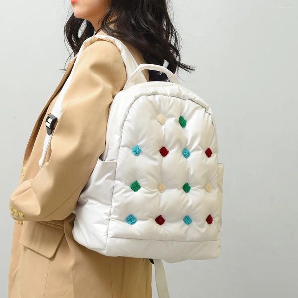 Mochila Bolsas de invierno Mujeres Moda Tendencia Personalizada Escuela Ocio Gran capacidad Viaje Pareja Hombros Back Pack