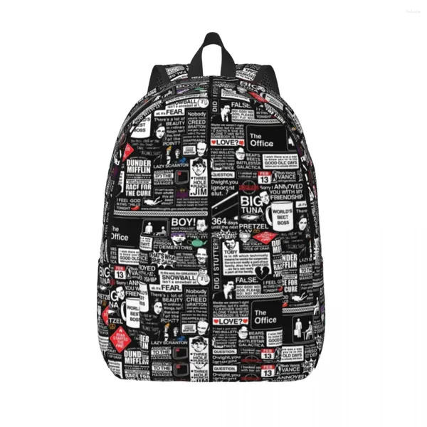 Mochila Palabras sabias Graffiti Oficina masculina Mochilas con estampado de moda Mochilas escolares de poliéster Mochila de diseñador universitario Regalo