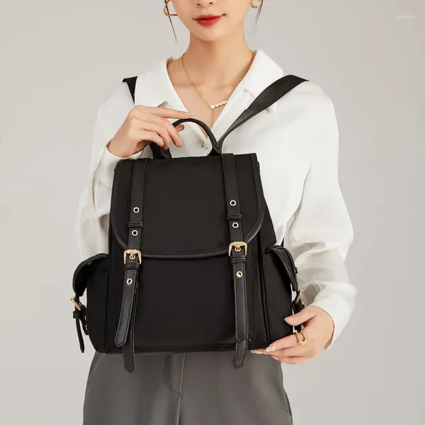 Mochila Mujer 2024 Moda Oxford Tela Simple Casual Bolsos Y Bolsos De Viaje