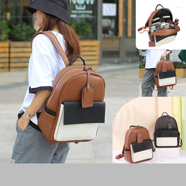 Sac à dos Femme Preppy Casual Couple Bag School Fashion Bags 2023 Human Made Leather Men's