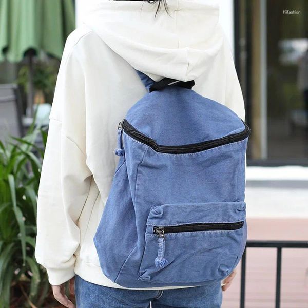 Sac à dos femmes hommes et toile denim sac à dos de grands sacs scolaires pour adolescents filles de voyage de voyage.