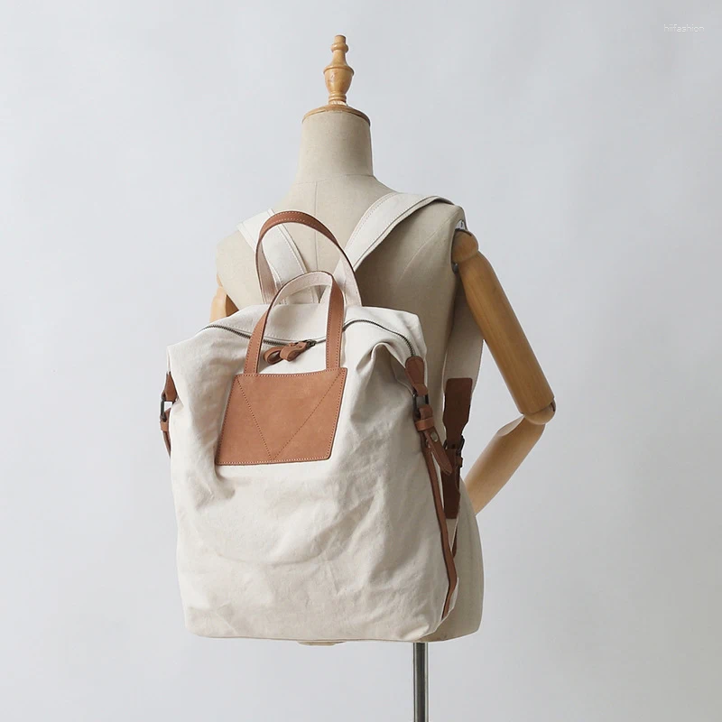 Plecak damska torba na ramię premium uczucie płóciennego stylu męskiego prostego i wygodnego podróży solidny kolor