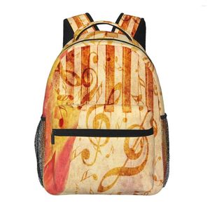 Mochila mujer vintage grunge tulip y notas musicales bolsas de moda para hombres mochila escolar mochila