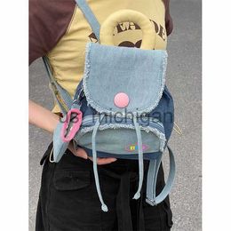Sac à dos Y2K Kawaii Denim femmes sac à dos mode voyage filles petit sac dessin animé Style japonais Mini mignon sac à dos pour femmes J230806