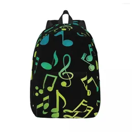 Sac à dos jaune et de musique verte notes femme petits sacs à dos garçons filles sacs d'épaule sac à épaule portabilité des sacs à dos de sacs à dos