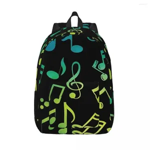 Rugzak gele en groene muzieknoten vrouw kleine rugzakken jongensmeisjes bookbag schoudertas draagbaarheid reiswortel schooltassen