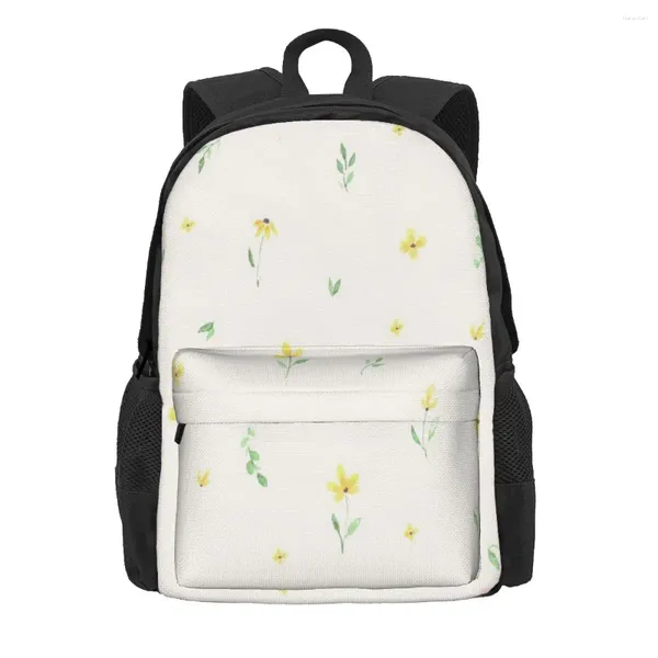 Sac à dos jaune Fiora Battern sac à dos sacs pour hommes pour femmes recyclé mascules sac école fille