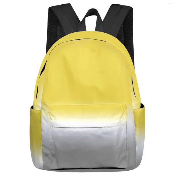 Mochila amarilla blanca blanca color mujer hombre mochilas escolares impermeables para niños bolsas portátiles para niñas mochilas