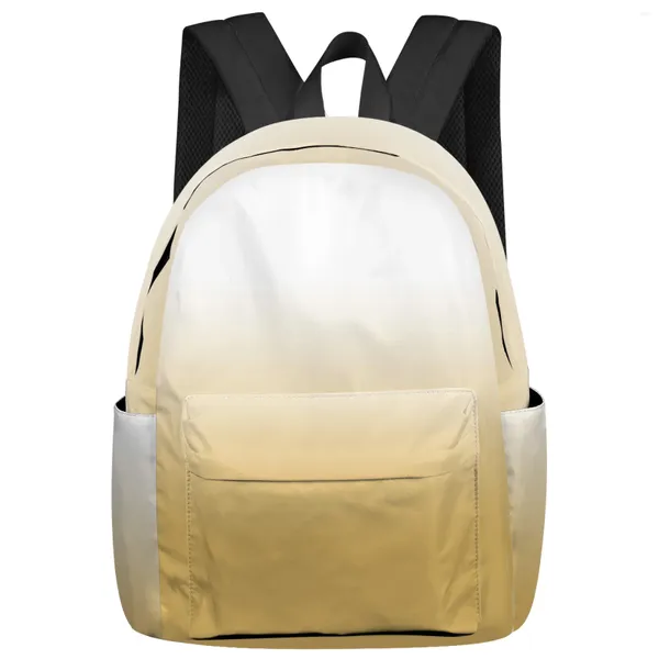 Mochila Amarillo Blanco Degradado Mujeres Hombre Mochilas Escuela de viaje impermeable para estudiantes Niños Niñas Paquete de libros para portátiles Mochilas