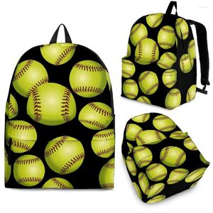 Mochila yikeluo béisbol 3D imprenta juvenil amantes de la computadora portátil una mochila unisex con cremallera mochilas de viaje casual