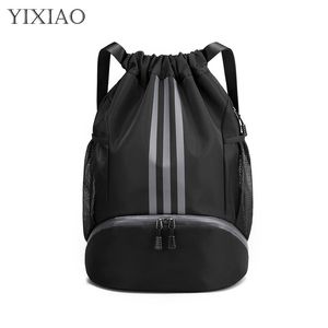 Mochila YIXIAO Hombres Mujeres Baloncesto Fútbol al aire libre Fútbol Fitness Bolsas de almacenamiento Pelota Entrenamiento Cordón Deportes Mochila 220922