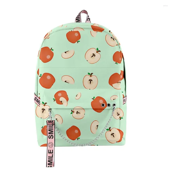 Sac à dos Oxford imperméable pour jeunes, sacs d'école unisexes à motif de fruits, voyage, impression 3D, pour ordinateur portable, épaule