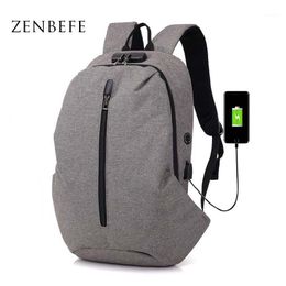 Sac à dos ZENBEFE arrivée hommes sacs à dos avec mot de passe serrure sac d'école pour adolescent voyage sac à dos mode 15 pouces Laptop1