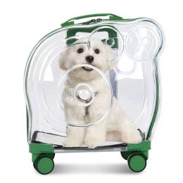 Zhuohao – sac à dos à roulettes, Portable, Transparent, pour chat, pour animaux de compagnie, étui à bulles