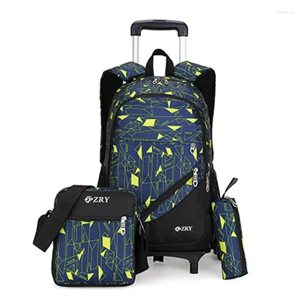 Mochila Ziranyu Men Trolley Escuela de equipaje Libro de equipaje Bolsas Últimas escaleras de viajes para hombres extraíbles 2/6