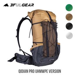 Backpackpakketten 3F UL Gear Qidian Pro Backpack Outdoor Climbing Bag Camping Wandeltassen Qi Dian Uhmwpe Ultralight 230821