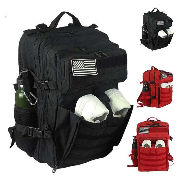 Paquetes de mochilero 50l 1000d nylon impermeable dwaterproof mochila táctica molle ejército militar bolsa de camping viaje de caza con bolsillo para zapatos P230510