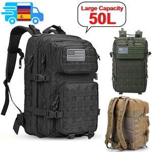 Sacs à dos 50L armée militaire tactique sac à dos hommes voyage grande capacité sacs à dos hommes étanche Sports de plein air sacs multifonctionnels 230818