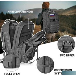 Backpacking Packs 50L hommes militaire tactique sac à dos étanche grande capacité sacs Sport de plein air randonnée Cam chasse Trekking Drop D Dhiaj