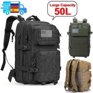 Backpacking Packs 50L Militaire tactische rugzak Heren Reizen Rugzakken met hoge capaciteit Heren Waterdichte buitensporten Multifunctionele tas 231117