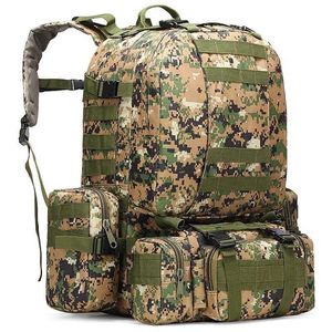 Backpackpakketten 50l tactische rugzak militaire waterdichte rugzakken 4 in 1 molle sportzak buiten wandelen vissen wandelen camping 3d rucksack p230508