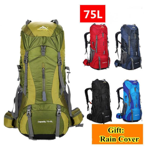 Randonnée Packs 75L Hommes Femmes En Plein Air Randonnée Voyage Sac À Dos Grande Capacité Étanche Chasse Camping Escalade Sac Sport Sac À Dos Housse De Pluie J230502