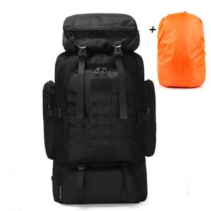 Backpackpakketten 80L waterdichte tactische rugzak voor mannen grote wandelcamping militaire molle rugzak camouflage overleving munitie multicam p230508
