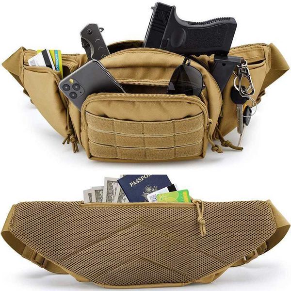 Paquetes de mochilero 1pcs paquete táctico cintura de los hombres nylon senderismo bolsa de teléfono al aire libre ejército militar deportes caza escalada camping cinturón P230510