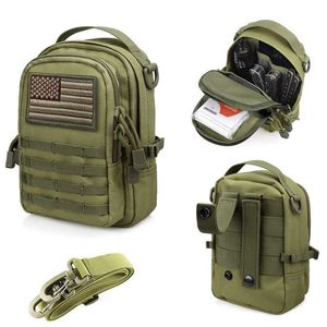 Backpacking packs EOC Tactical Bag Universal Military Zipper Molle Hip Taille Pocket Bag Outdoor Camping Hunting Chest Bas Mini Army Rugzak P230510