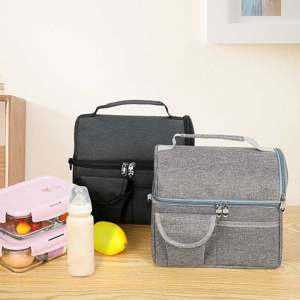 Paquetes de mochilero Bolsa de fiambrera caliente de gran capacidad adecuada para mujeres, niños, bolsos de almacenamiento de alimentos con aislamiento portátil, bolsas de picnic, refrigerador, mamá P230524