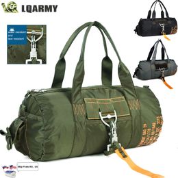 Paquetes de mochilero LQARMY Tactical Parachute Sport Duffle Bag 1000D Nylon Cinturón de viaje al aire libre Camping Crossbody 230821