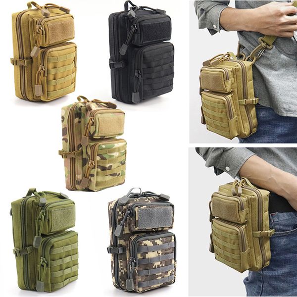 Sacs à dos Pochette tactique multifonction militaire Molle taille de hanche EDC sac portefeuille sac à main support de téléphone sacs Camping randonnée chasse Fanny Pack 230830