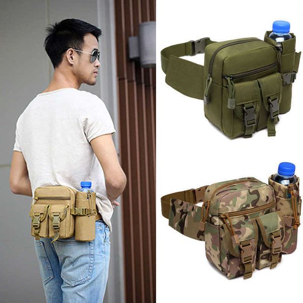 Sac à dos Packs Outdoor Tactical Waist Pack Hommes Randonnée Sacs à dos Militaire Nyon Bouilloire Téléphone Sac Armée Pêche Chasse Escalade Camping Ceinture Sacs P230510