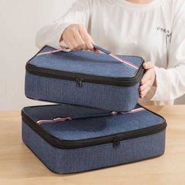 Paquetes de mochilero cuadrado grueso caja bento caliente portador de alimentos aislado refrigerador almacenamiento grande picnic de hielo bolsa de almuerzo para mujeres P230524