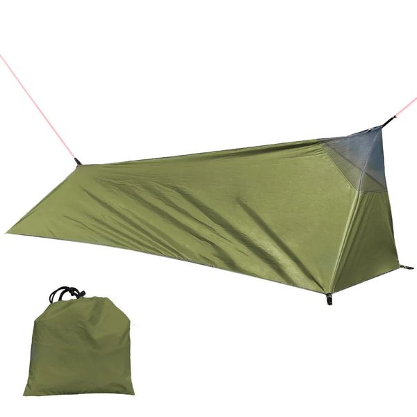 Tienda de mochilero Camping al aire libre Senderismo Saco de dormir Ligero Una persona con mosquitero Tipo de refugio 2024 240220